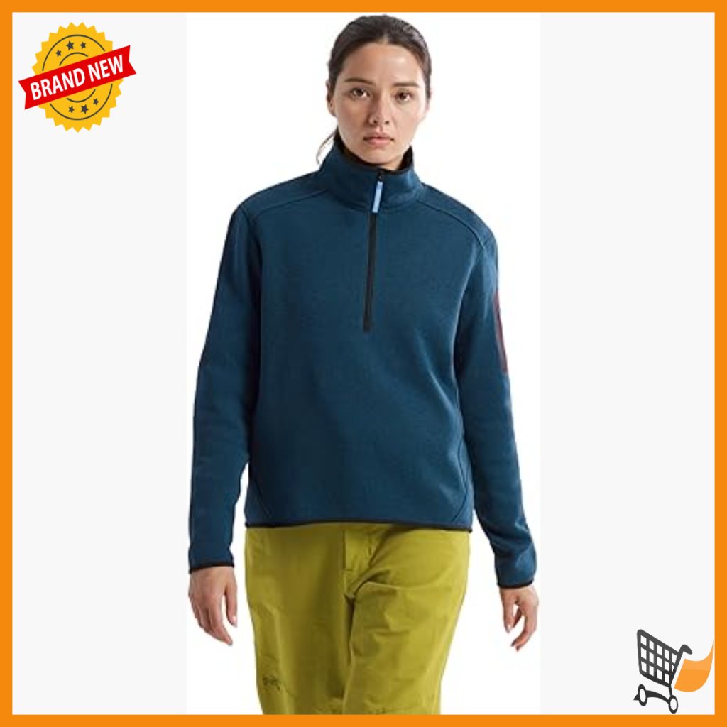Warm Recycled Fleece Pullover 1/2 Zip Active Sweatshirt Long Sleeve